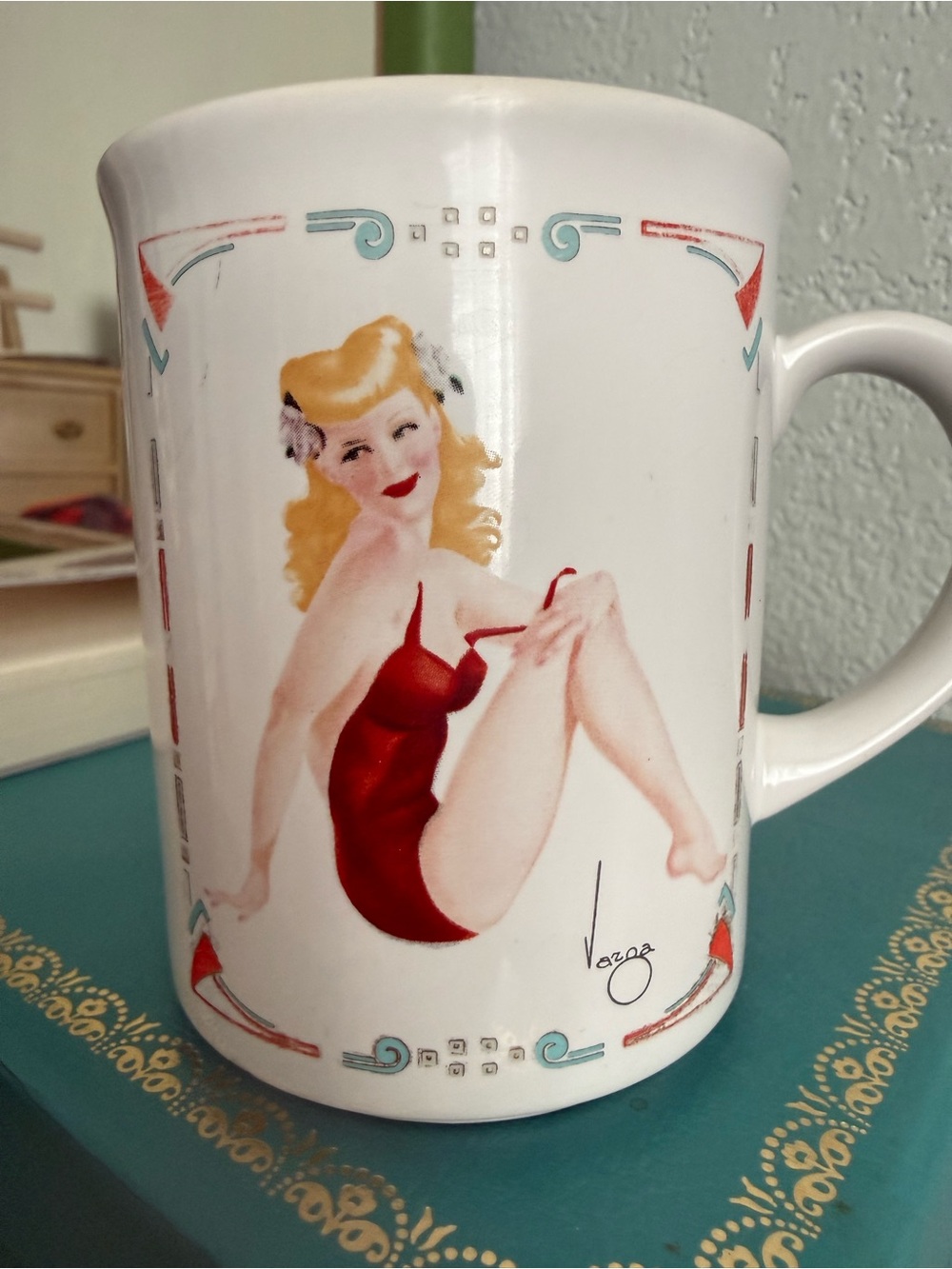 Vintage Varga Girl Mug August 1945 Pin Up Girl